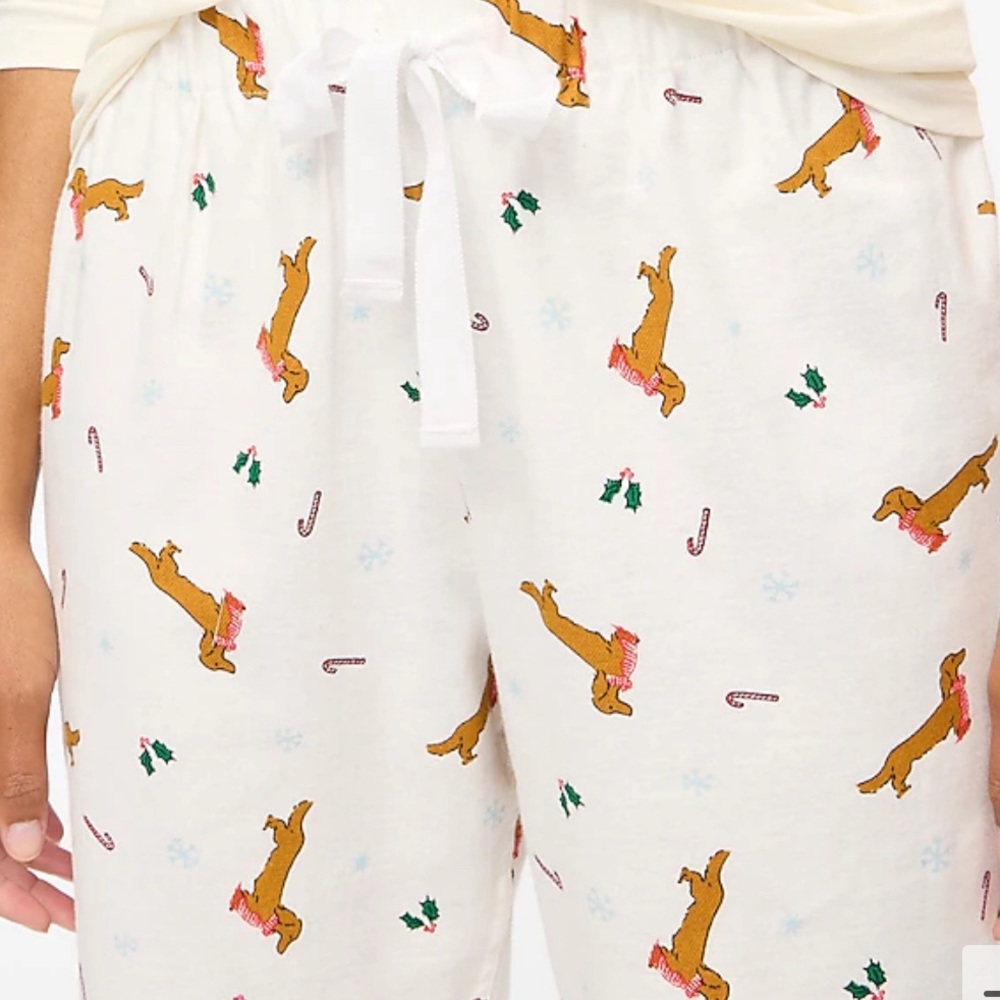 NWT J. Crew Factory flannel pajama pants, size XS petite, cute holiday dogs 🐶 - Picture 4 of 8